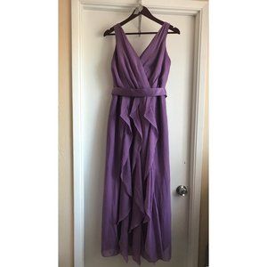 White by Vera Wang - V-Neck Wrapped Bodice Dress